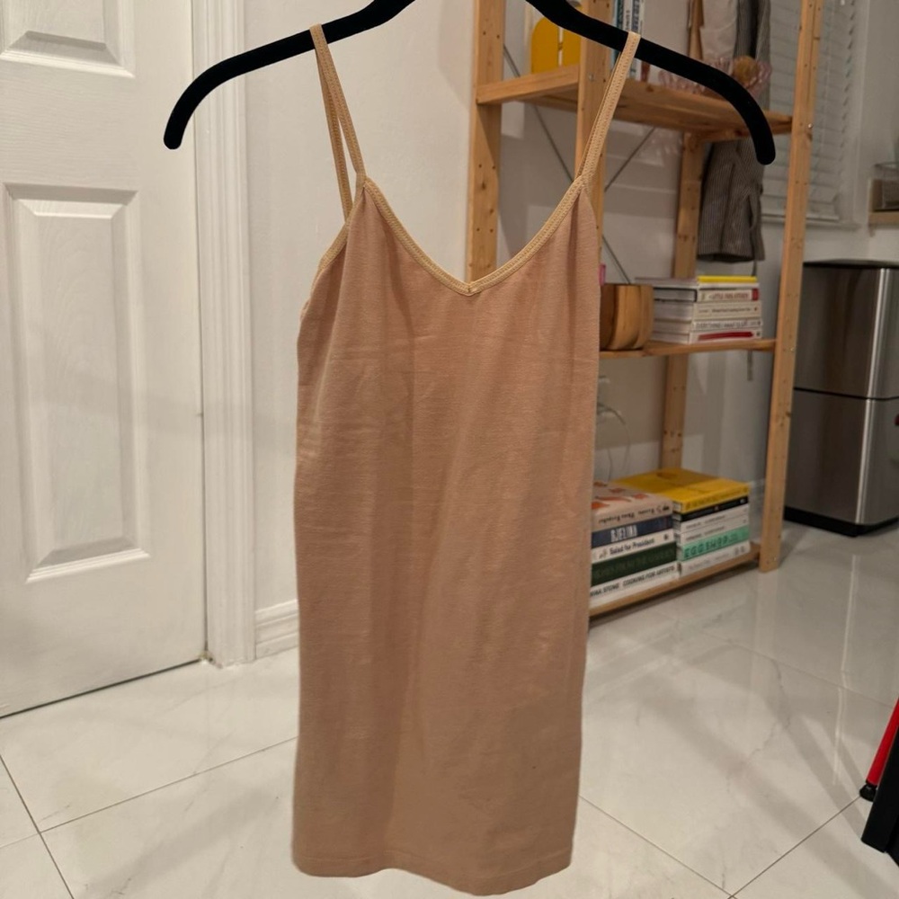 Nasty Gal Basic Slip Dress in Nude